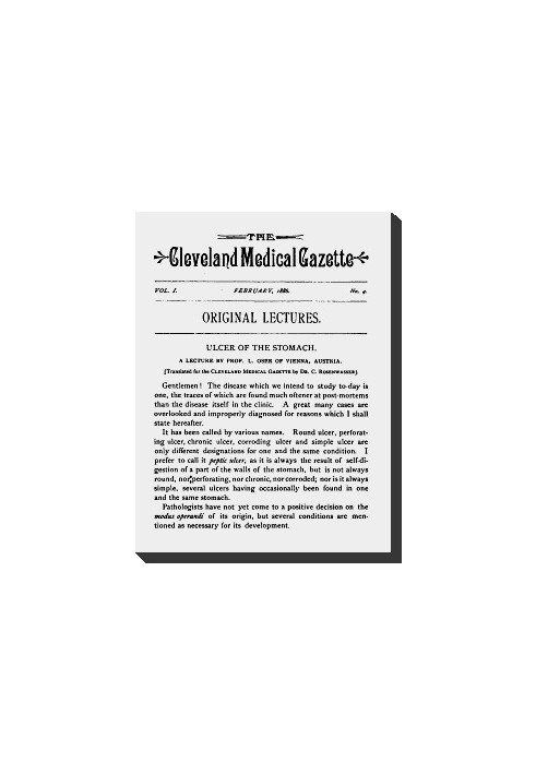 The Cleveland Medical Gazette, Vol. 1, No. 4, February 1886