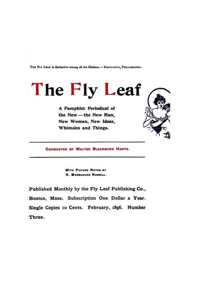 Листок-Листок, № 3, Вип. 1, лютий 1896 р. Періодичне видання Pamphlet of the New—the New Man, New Woman, New Ideas, Whimsies and