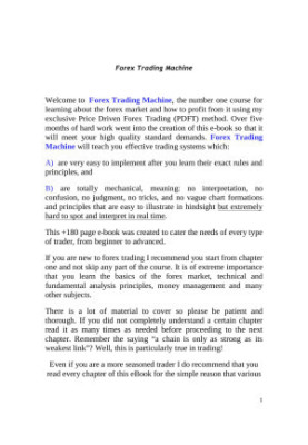 Forex Trading Machine Course