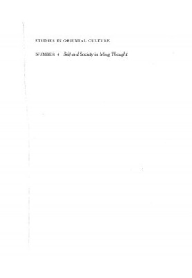 Self and Society in Ming Thought