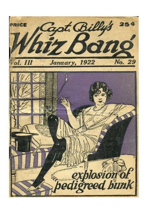 Captain Billy's Whiz Bang, Vol. 3, № 29, січень 1922 р. Американський журнал дотепності, гумору та філософії