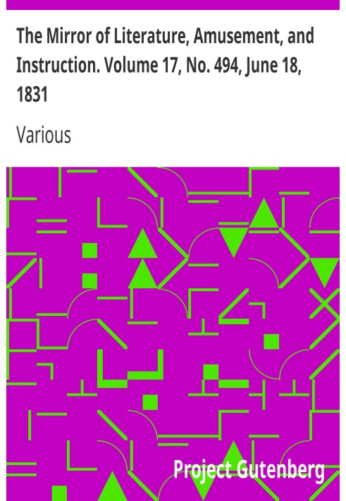 Дзеркало літератури, розваг і навчання. Том 17, № 494, 18 червня 1831 р