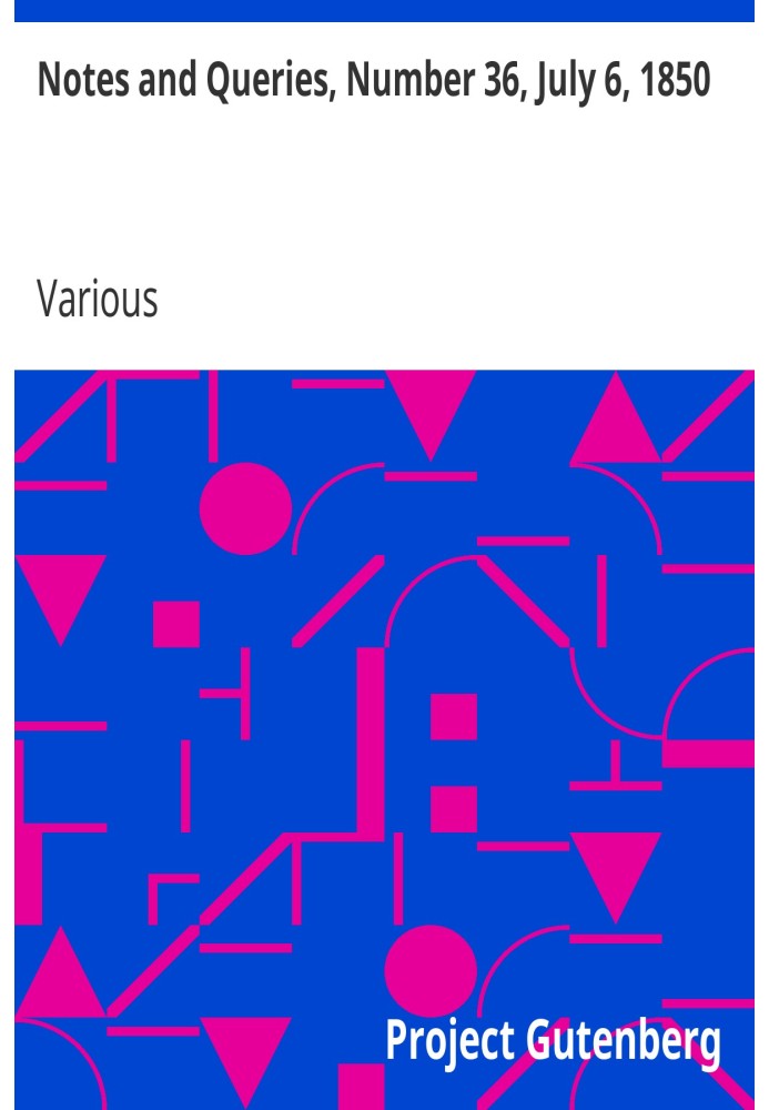 Примітки та запити, номер 36, 6 липня 1850 р