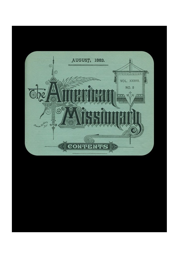 Американський місіонер — том 37, № 8, серпень 1883 р