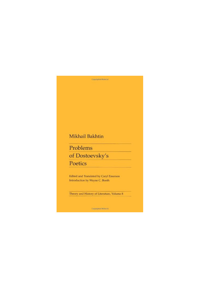 Problems of Dostoevsky's poetics