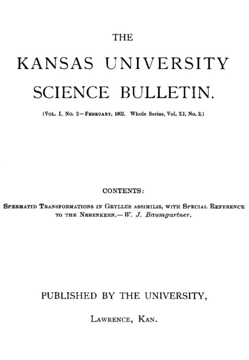 Научный бюллетень Канзасского университета, Vol. I, № 2, февраль 1902 г.