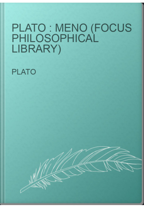 Plato : Meno (Focus Philosophical Library)