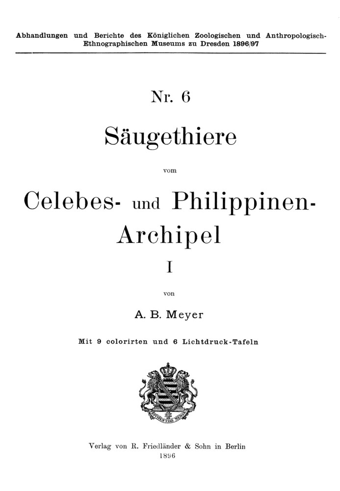 Mammals from the Celebes and Philippines archipelago