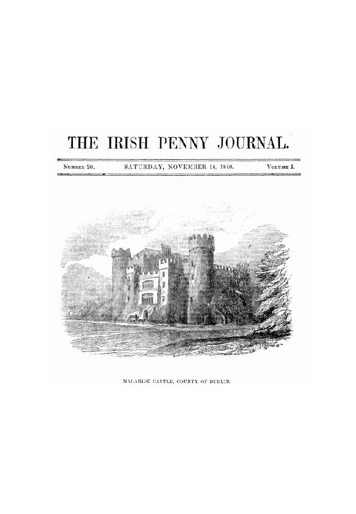 The Irish Penny Journal, Vol. 1 № 20, 14 листопада 1840 р