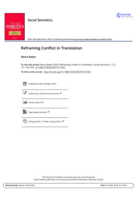 Reframing Conflict in Translation